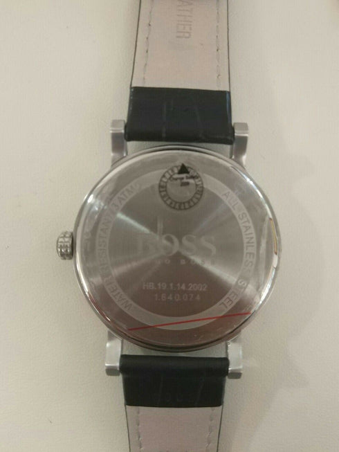 Orologio uomo Hugo Boss grande cassa tonda cinturino pelle nero | Gioiellitosti.it