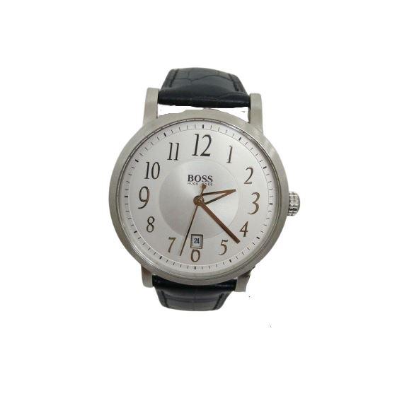 Orologio uomo Hugo Boss grande cassa tonda cinturino pelle nero | Gioiellitosti.it