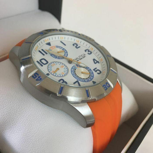 Orologio uomo Nautica NAI12507G scuba WR 100M acciaio cinturino gomma day date | Gioiellitosti.it