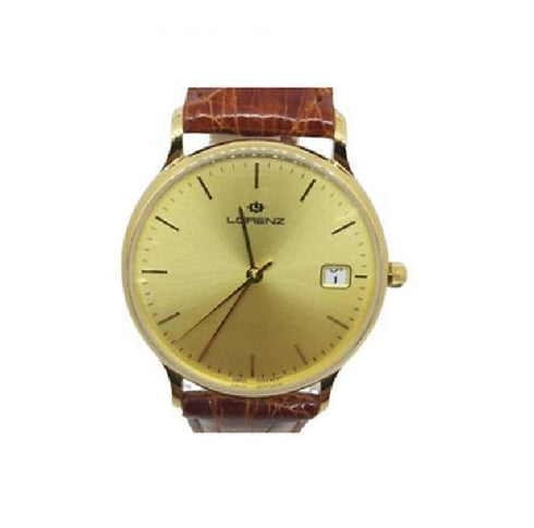 Lorenz 18k gold men's watch 017634CQ Swiss made