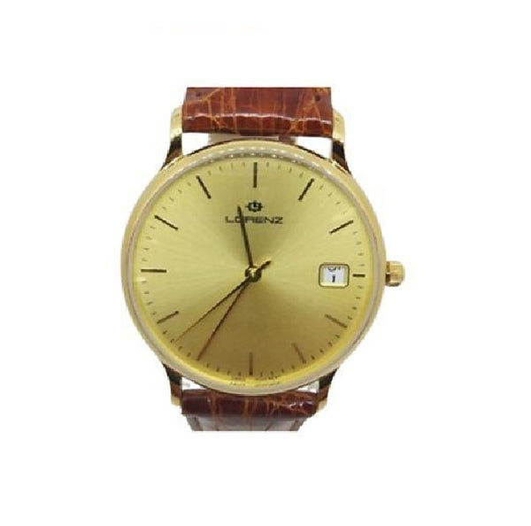 Lorenz 18k gold men's watch 017634CQ Swiss made
