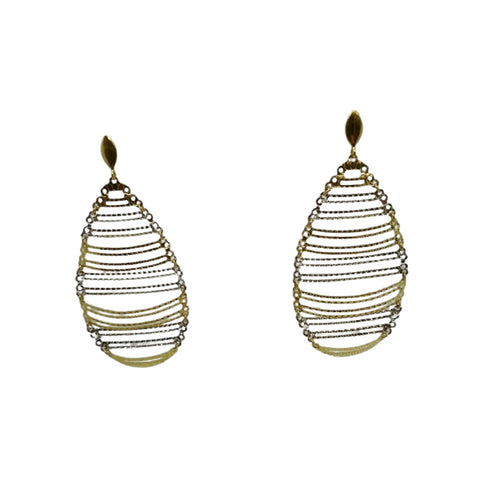 Orecchini oro 18 kt pendenti a goccia 2 colori 5,50 gr | Gioiellitosti.it
