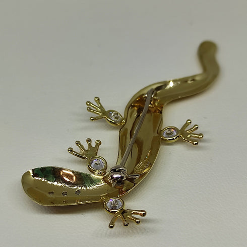 Spilla oro 18k donna Animalier Geco con pietre zirconi gr 5,80 | Gioiellitosti.it