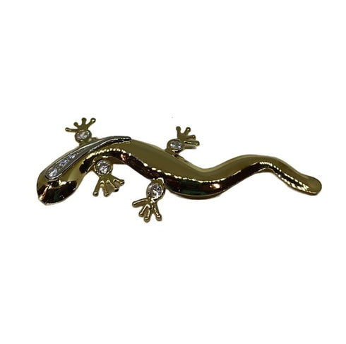 Spilla oro 18k donna Animalier Geco con pietre zirconi gr 5,80 | Gioiellitosti.it