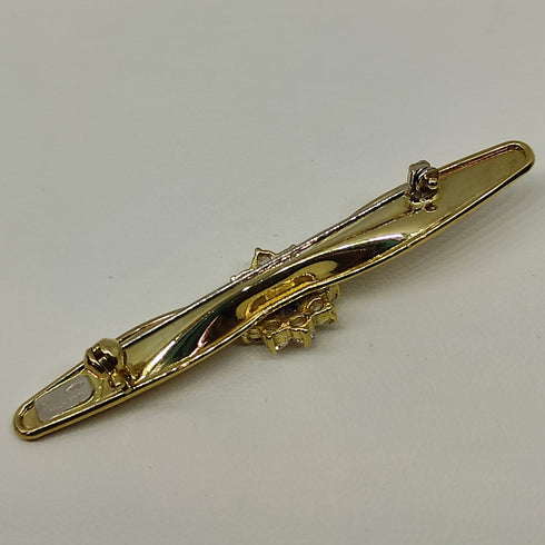 Spilla oro 18k Donna Vintage pietra zaffiro blu bianco | Gioiellitosti.it