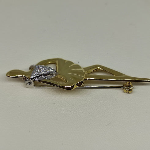 Spilla oro 18k giallo Ballerina pietre zirconi | Gioiellitosti.it