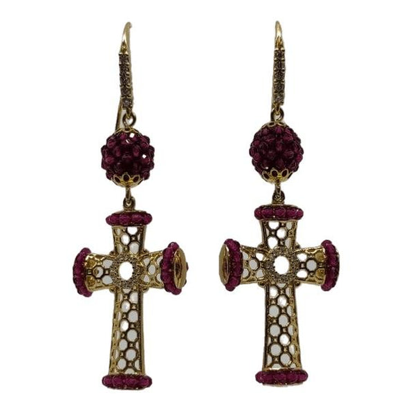 Orecchini Pendenti Croce traforata Argento Vitiello Jewelry | Gioiellitosti.it