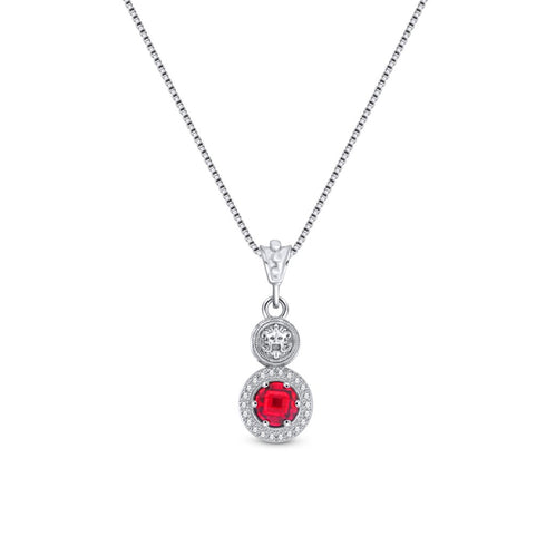 Collana Argento 925 Maschera Zircone Rosso Michele Affidato CL-PH-000011