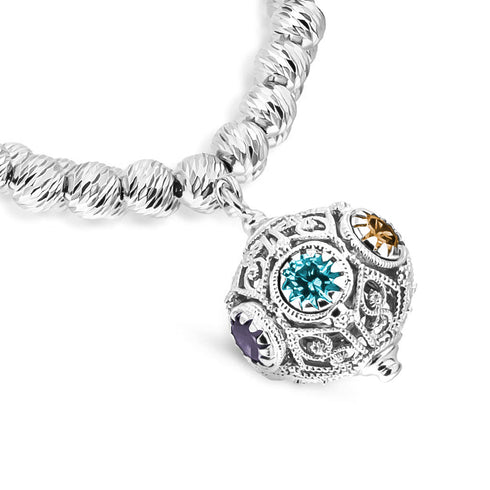 Bracciale Argento 925 Sfera Traforata Zirconi Michele Affidato BR-LO-000351
