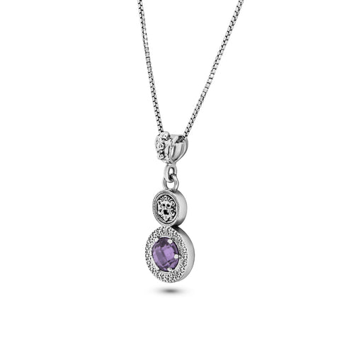 Collana Argento 925 Maschera Zircone Viola Michele Affidato CL-PH-000008