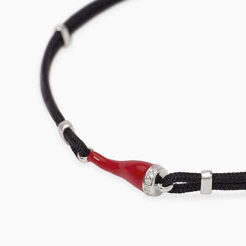 Bracciale Mabina 534119 Argento 925 Cornetto Cordino Uomo
