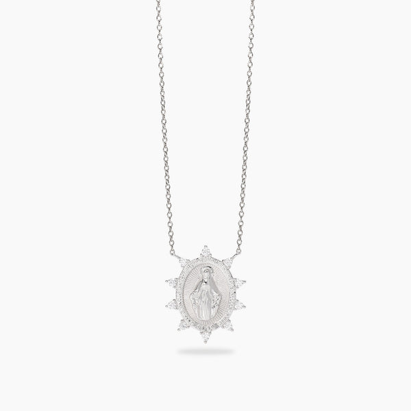 Girocollo Mabina 553893 Argento 925 Madonnina Zirconi PROTEGGIMI Donna
