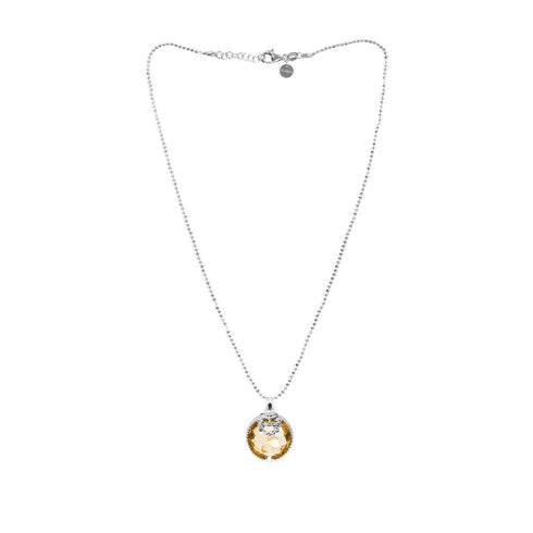 Collana Argento 925 Maschera Cristallo Giallo Michele Affidato CL-AP-000549