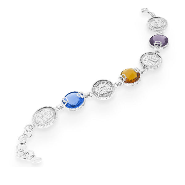 Bracciale Argento 925 Maschere Cristalli Multicolor Michele Affidato BR-AP-000363
