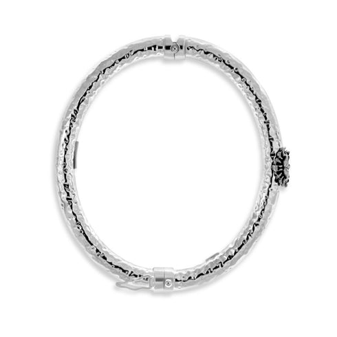 Bracciale Rigido Argento 925 Martellato Maschera Michele Affidato BR-MS-000291