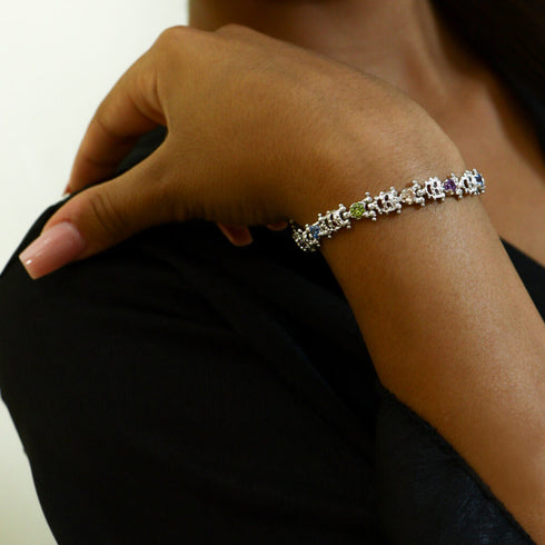 Bracciale Tennis Argento 925 Zirconi Maschere Michele Affidato BR-AP-000372