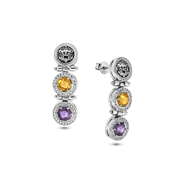 Orecchini Michele Affidato OR-PH-000016 in argento 925 con zirconi multicolor e maschere