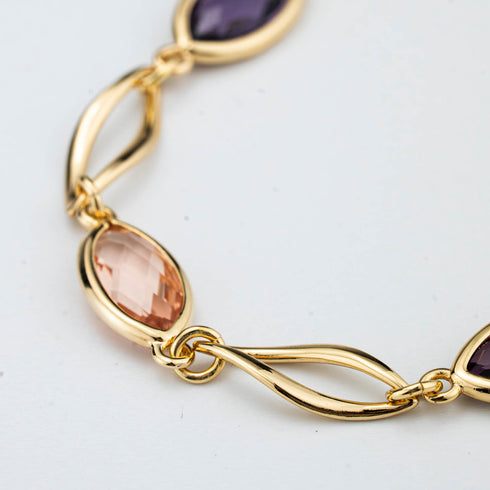 Bracciale Boccadamo XB1059D Placcato Oro Cristalli Ametista