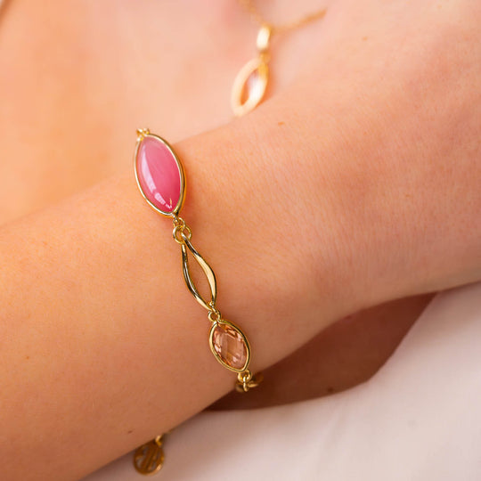 Bracciale Boccadamo XB1060D Placcato Oro Cristalli Peach — Product detail view