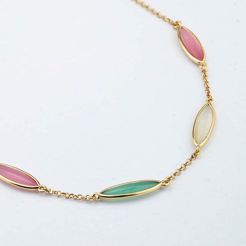 Collana Boccadamo XGR764D Placcata Oro Cristalli Multicolor