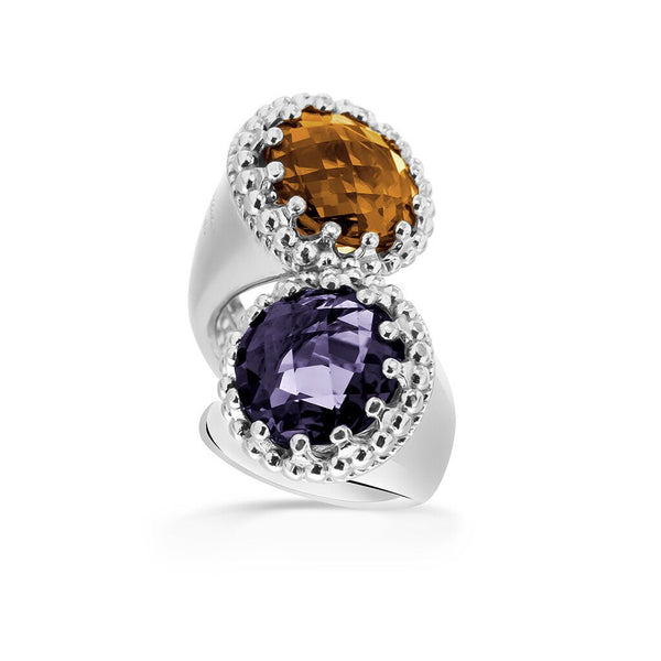Anello Argento 925 Cristalli Topazio Ametista Michele Affidato AN-AB-000194 | Gioielli Tosti