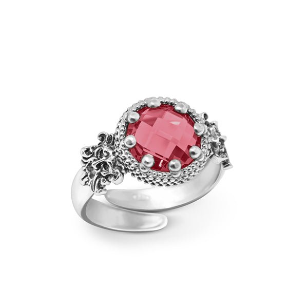 Anello Argento 925 Cristallo Rosso Maschere Michele Affidato AN-MS-000207 | Gioielli Tosti