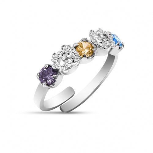 Anello Argento 925 Maschere Cristalli Multicolore Michele Affidato AN-AP-000220 | Gioielli Tosti