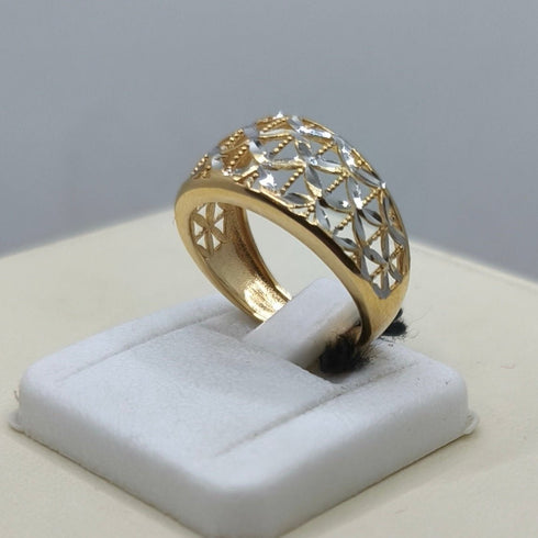 Anello Oro fascia larga diamantata 3.50 gr misura 18 cm | Gioiellitosti.it