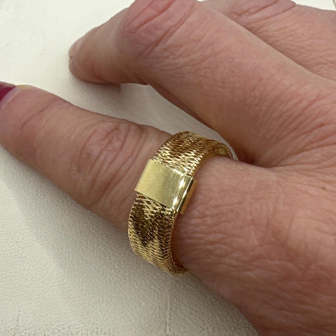 Anello oro giallo 18k 750 Fascia Maglia Elastica 1.0 Gr | Gioielli Tosti