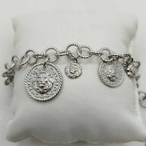 Bracciale Argento catena ciondoli Lion Queen Rebecca SLIBAA04 | Gioiellitosti.it