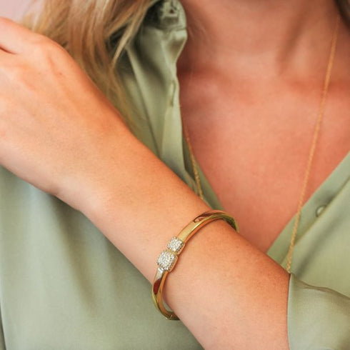 Bracciale Boccadamo XB1047D Rigido Placcato Oro Zirconi | Gioiellitosti.it