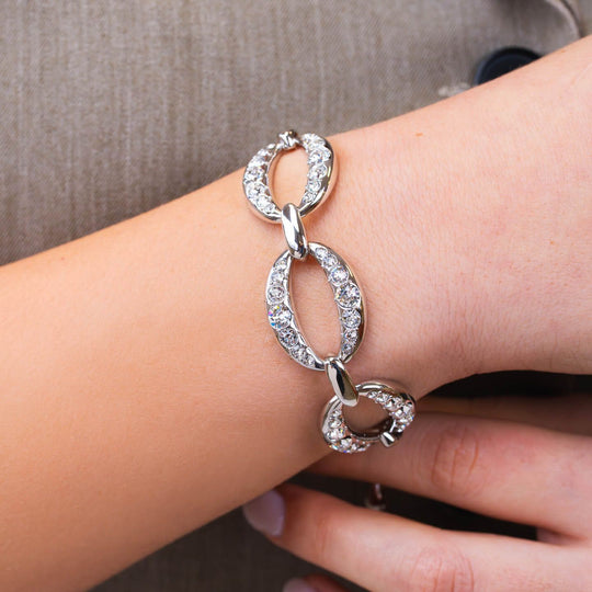 Bracciale Boccadamo XB1052 Bronzo Rodiato con Cristalli | Gioielli Tosti — Vista dettaglio prodotto originale