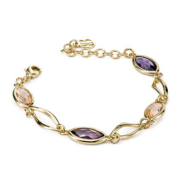 Bracciale Boccadamo XB1059D Placcato Oro Cristalli Ametista | Gioielli Tosti