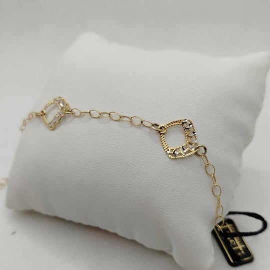 Bracciale oro 18k ciondoli diamantato 19 cm 3.0 gr | Gioiellitosti.it — Product detail view