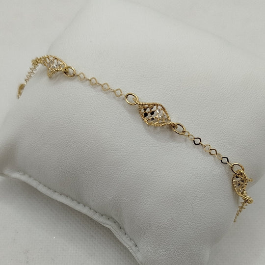 Bracciale oro 18k finitura traforata diamantata 22 cm 4.30 gr | Gioiellitosti.it — Product detail view