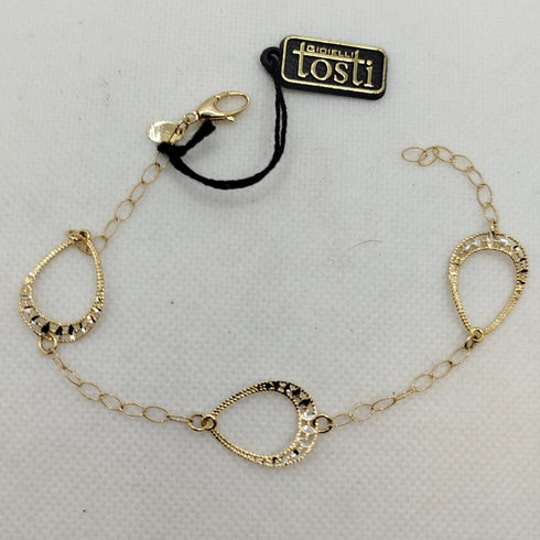 Bracciale oro 18k maglia con ciondoli 20 cm 3.50 gr | Gioiellitosti.it