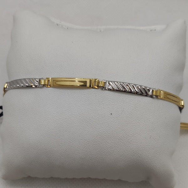 Bracciale Oro 18k uomo semirigido bicolore 19,6 cm 3.50 gr | Gioiellitosti.it