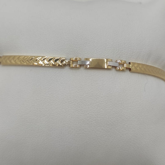 Bracciale Oro 18k uomo semirigido lucido oro bianco oro giallo 21 cm 5,50gr | Gioiellitosti.it — Product detail view