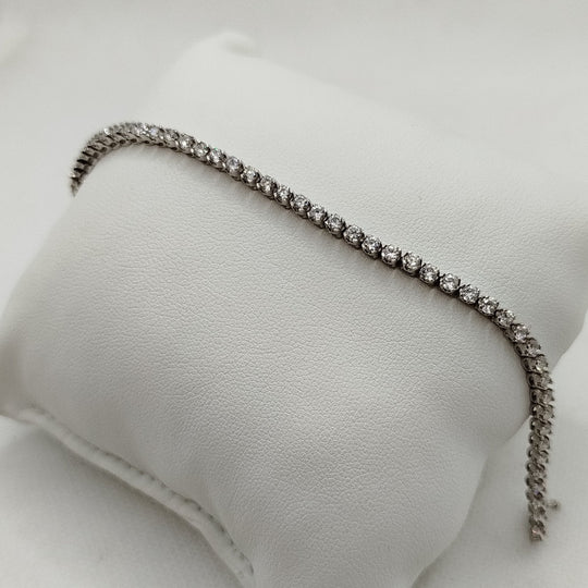 Bracciale oro Bianco 18k tennis zirconi bianchi 19 cm 8.60 gr | Gioiellitosti.it — Product detail view