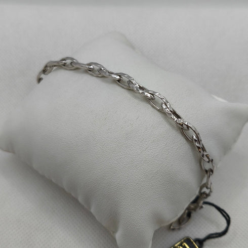 Bracciale Oro Bianco 750 maglia intrecciata 20 cm 5.30 gr | Gioiellitosti.it