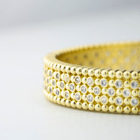 Bracciale Rigido Boccadamo XB1050D Acciaio dorato e Zirconi | Gioielli Tosti