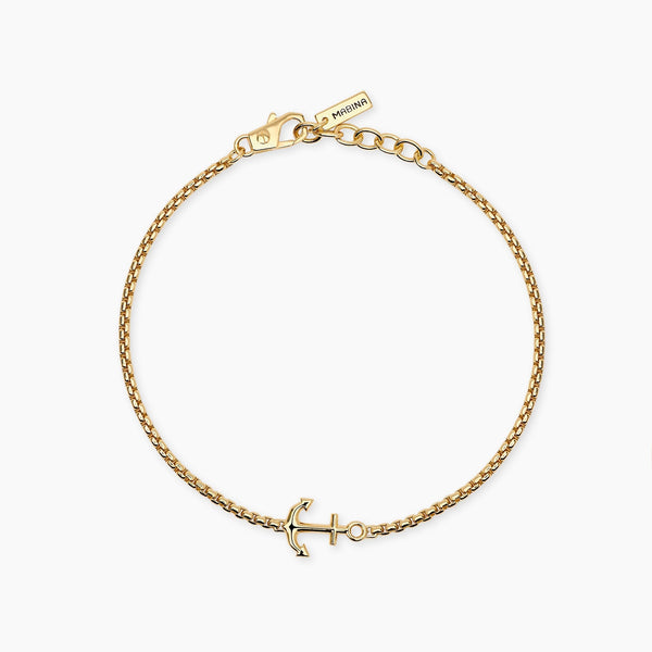 Bracciale Uomo Mabina 534140 Argento Dorato Ancora NAVY RULE | Gioielli Tosti