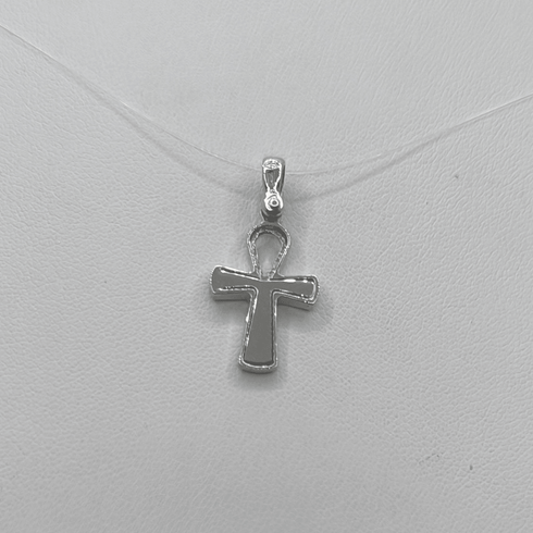 Ciondolo Croce Ankh Oro 18 kt Bianco 2.00 gr | Gioielli Tosti