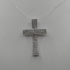Ciondolo Croce oro 18 kt bianco e pavé di Zirconi 5.50 gr | Gioielli Tosti