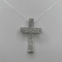 Ciondolo Croce oro 18 kt bianco e pavé di Zirconi 5.50 gr | Gioielli Tosti