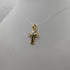 Ciondolo Croce oro 18 kt Bicolore con Diamante 2.90 gr | Gioielli Tosti