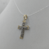 Ciondolo Croce oro 18 kt bicolore con Zirconi 1.40 gr | Gioielli Tosti