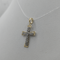 Ciondolo Croce oro 18 kt bicolore con Zirconi 1.40 gr | Gioielli Tosti