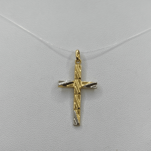 Ciondolo Croce oro 18 kt Bicolore Uomo 1.20 gr | Gioielli Tosti