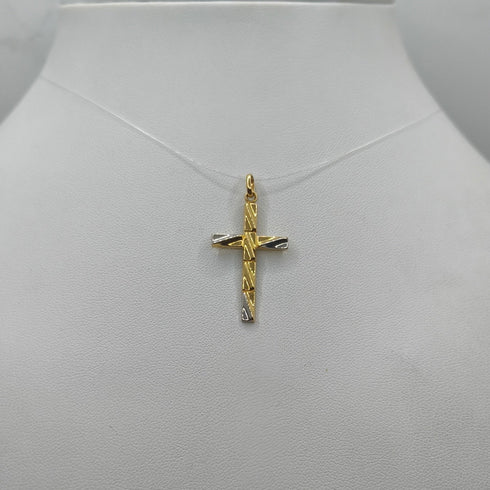 Ciondolo Croce oro 18 kt Bicolore Uomo 1.20 gr | Gioielli Tosti